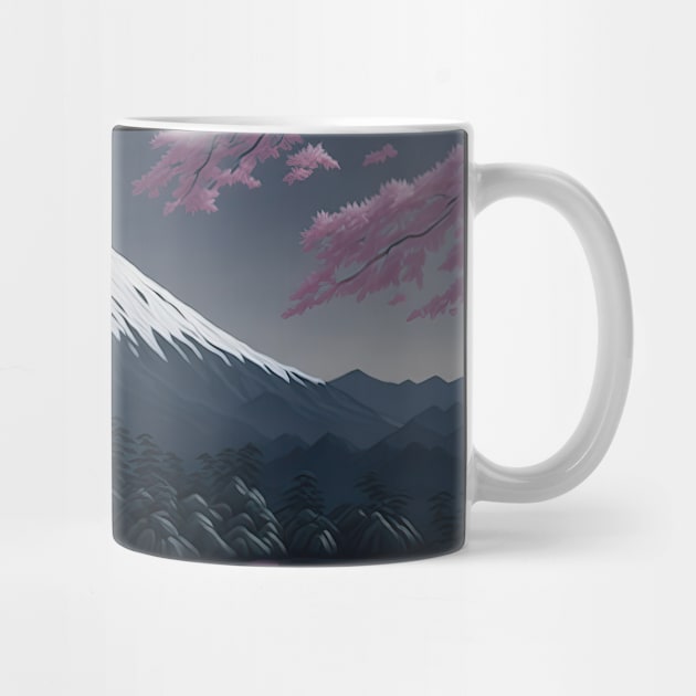 Serene Mount Fuji Sunset - Peaceful River Scenery - Lotus Flowers by star trek fanart and more